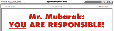 mr mubarak you are responsible